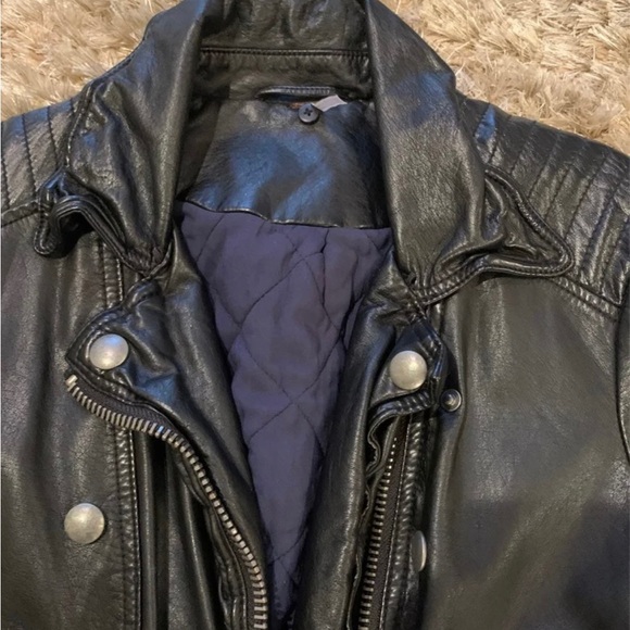 Free People Leather Motorcycle/Bomber Jacket NWOT - Picture 8 of 9